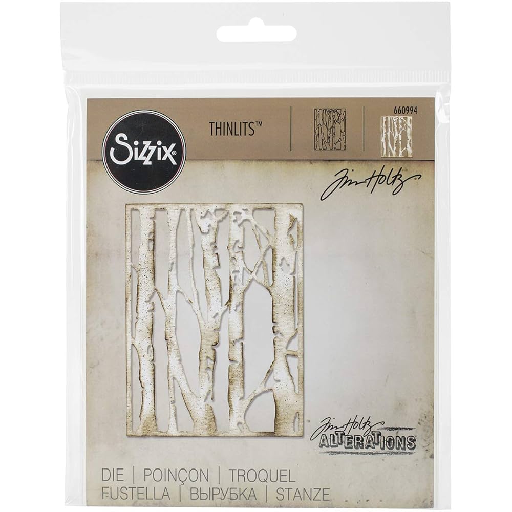 Sizzix 660994 Thinlits Die, Birch Trees by Tim Holtz